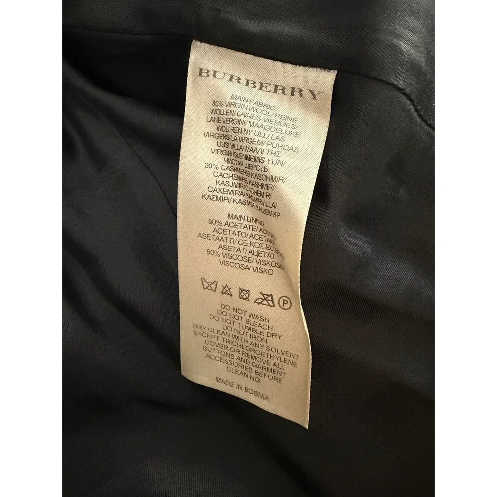 Burberry London Black Wool Cashmere Belted Trench Coat US 2 UK 4 - Picture 8 of 14